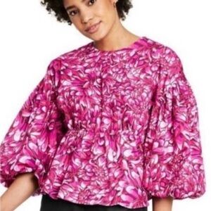 Kika Vargas X Target Mum Floral Scallop Back Blouse Medium
